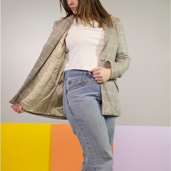 GirlBoy New York super cute plaid blazer fully lined - Picture 8 of 10